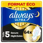 Always Ultra, Serviettes Hygiéniques, Taille 5, Extra Secure Night