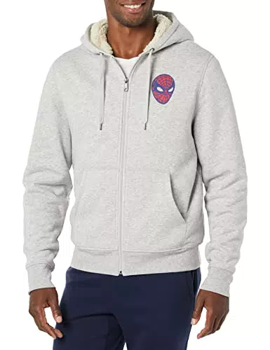 Amazon Essentials Disney, Marvel, Star Wars Sweatshirts à capuche avec fermeture éclair intégrale et doublure en sherpa Homme