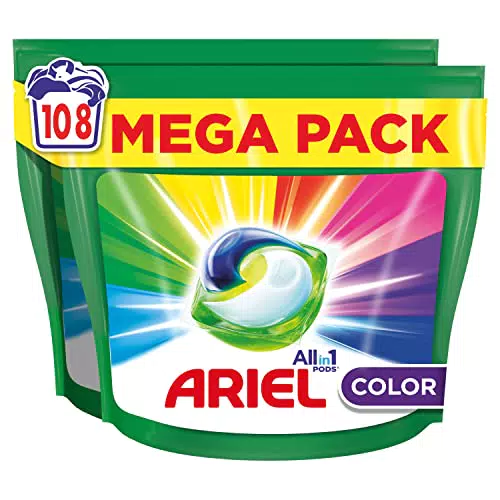 Ariel All-in-1 Pods Lessive Capsules 108 Lavages, Couleur