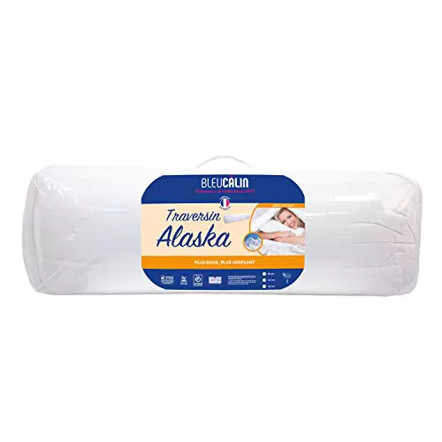 Bleu Câlin Traversin Gonflant Confort Alaska, Enveloppe percale de polycoton