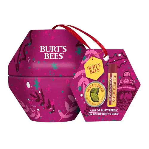 Burt's Bees Coffret cadeau hydratant 2 pièces A Bit of Burt's Bees - 1 baume à lèvres à la grenade d'origine 100 % naturelle et 1 x crème à cuticules au beurre de citron