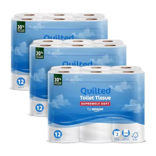 by Amazon Papier toilette 2 épaisseurs matelassé, Sans parfum