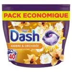 Dash Tout-en-1 PODS Lessive En Capsules 40 Lavages, Ambre et Orchidée