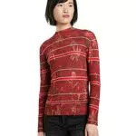 Desigual Jers_ginebra Pull, Rouge, XL Femme