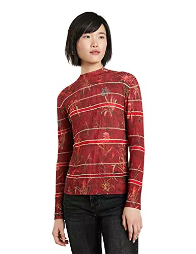 Desigual Jers_ginebra Pull, Rouge, XL Femme