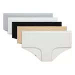 Dim Boxer Femme Les Pockets Ecodim Toucher Doux x5, Noir/Peau/Blanc/Gris