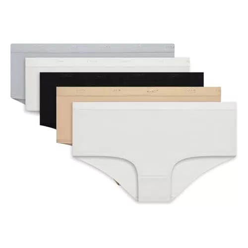 Dim Boxer Femme Les Pockets Ecodim Toucher Doux x5, Noir/Peau/Blanc/Gris