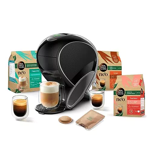 Dolce Gusto NEO Coffee Machine by Krups, Machine à café + 3 boites de dosettes compostables