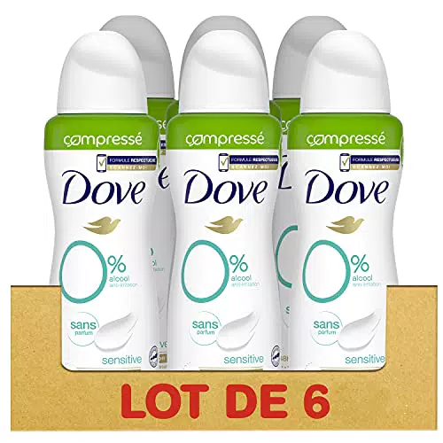 Dove Déodorant Femme Spray Compressé 0% Original, anti-irritation