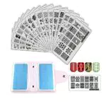 FingerAngel Lot de 16 plaques de stamping pour décorer les ongles par tamponnage