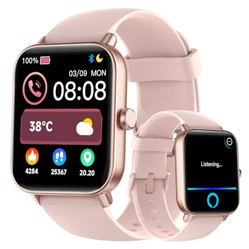 Gydom Montre Connectée Femme, 1.8" Smartwatch Moniteur de Sommeil/SpO2/Fréquence Cardiaque Montre Podometre avec 100 Sport Calories Etanche IP68 pour Android iO