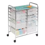 Honey-Can-Do CRT-01683 Rolling Cart, Clear, 30.75H x16W