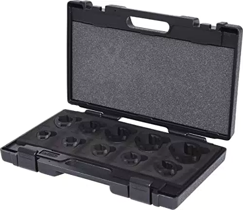 KS Tools 913.1300 - Coffret de douilles à tuyauter 19-46 mm - Type QFC - 12 pans - Serrage et Désserrage de raccords de conduites - En Acier Spécial - 10 pièces
