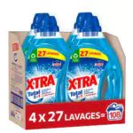 Lot de 4 - X*Tra Total - 27 lavages - Lessive liquide - 4 en 1 - Entretien du linge - Efficace dès 20°C - Propreté - Eclat - Fraîcheur - Economique - Emballage recyclable