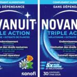 NOVANUIT TRIPLE ACTION - Complément Alimentaire - Sommeil - Lot 2x30 comprimés Endormissement Réveils nocturnes Sommeil réparateur