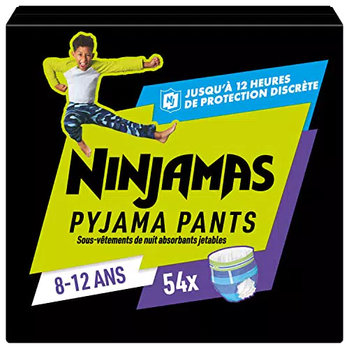 Pampers Ninjamas Couches-Culottes pour Pipi au Lit, Taille 8 à 12 ans