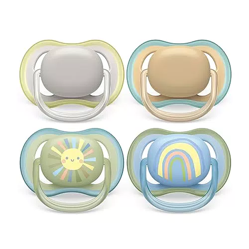 Philips Avent Lot de 4 sucettes légères et aérées pour bébés âgés de 0 à 6 mois