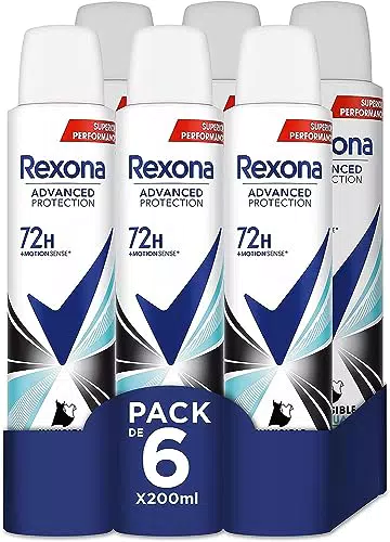 Rexona Déodorant Femme Spray AntiTranspirant 72H Invisible Aqua 200ml LOT DE 6