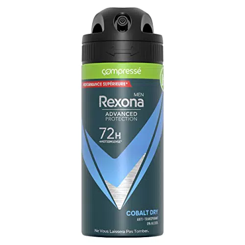Rexona Men Déodorant AntiTranspirant Spray Compressé 72H Cobalt Dry 100ml lot de 6