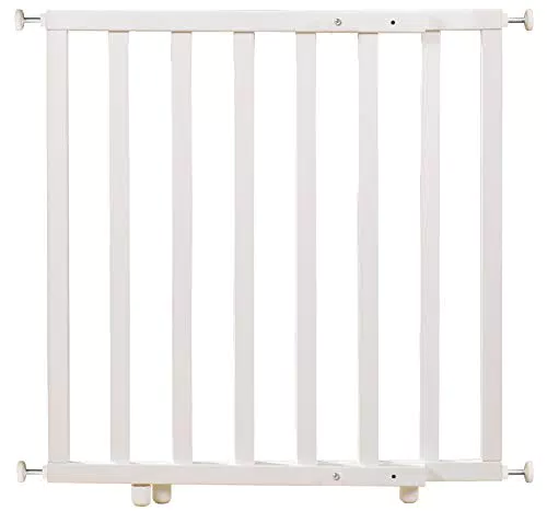 roba Barrière de Sécurité Enfant Extensible - Bois Blanc - sans Perçage - pour Porte et Escalier - Largeur Réglable de 62 - 106 cm