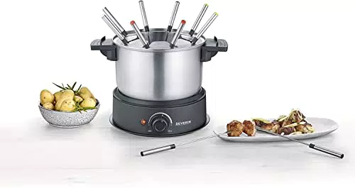 SEVERIN Fondue électrique 8 personnes avec caquelon inox amovible