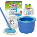 Spontex - Kit balai serpillère Full Action et seau essoreur - Système de rinçage et d'essorage facile à 360° - Nettoie les sols stratifiés