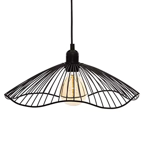 Suspension filaire "Galt" noire - métal D34 cm - Atmosphera créateur d'intérieur