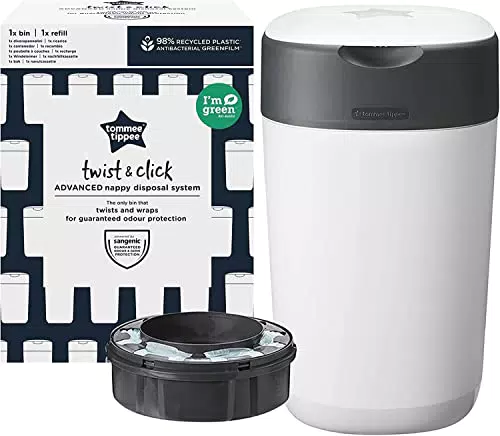 Tommee Tippee Poubelle à couches Twist and Click Protection anti-odeurs et anti-germes garantie