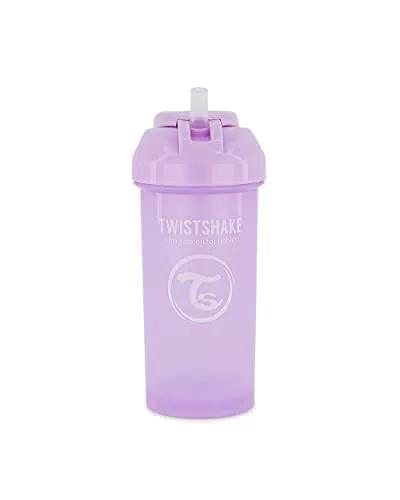 Twistshake Gobelet d'Apprentissage Bébé Anti-Fuites 360 ml avec Paille Souple en Silicone