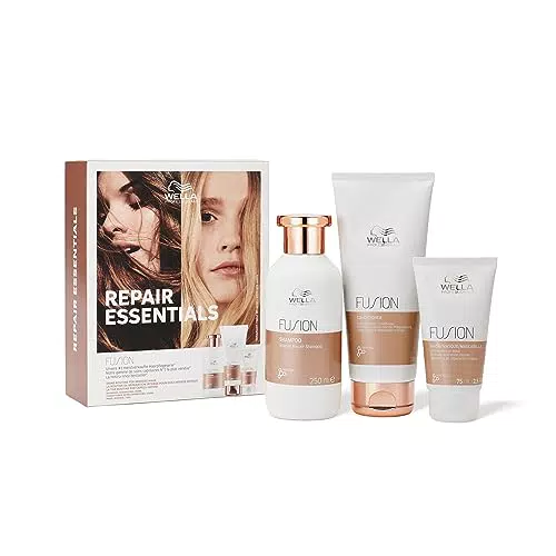 Wella Professionals Coffret Fusion shampoing, après-shampoing & masque réparation intense pour cheveux abîmés jusqu'à 95% plus résistants à la casse 250ml + 200ml + 75ml
