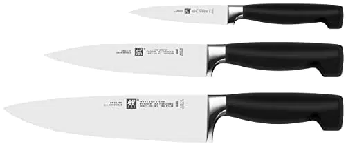 ZWILLING Set de 3 couteaux, Acier Inoxydable, Manche Noir