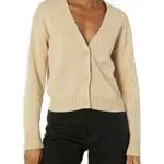 Amazon Essentials Cardigan Court à col en V, Coupe décontractée Femme