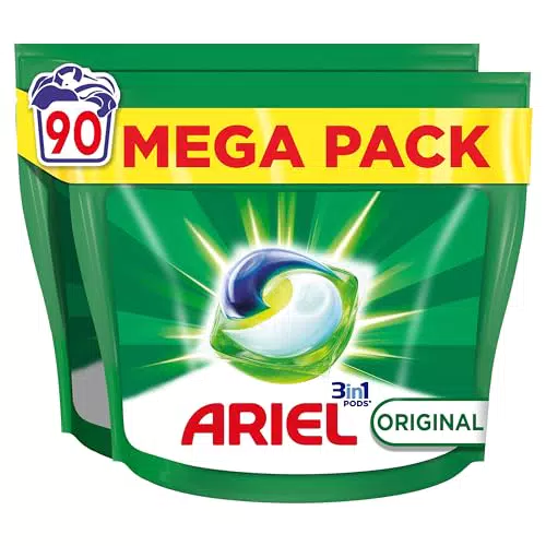 Ariel All-in-1 Pods Liquide Capsules, 90 Lavages, Original