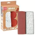 BÉABA, Lot de 3 Langes Bébé, Mousseline de Coton Biologique
