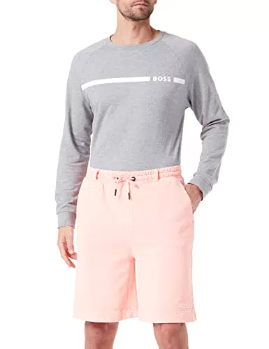 BOSS Hommes SeNeon Short Relaxed Fit en Coton mélangé avec Logo brodé