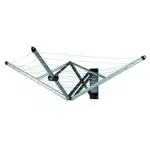 Brabantia - WallFix - Metallic Grey - Corde À Linge De 24 Mètres - Doublure Résistante Aux UV Et Antidérapante - Séchoir Rotatif Pliable - Facile À Installer