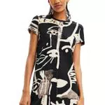 Desigual Vest_Mariscal_Face Robe, Noir, M Femme