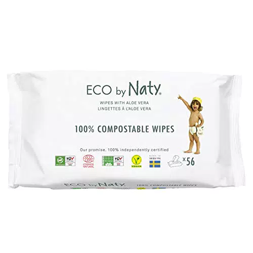 ECO by Naty Lingettes Bébé à l’aloe vera - Lingettes écologiques à base de plantes