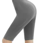 Eono Legging de Sport Femme Anti Cellulite Taille Haute Pantalon de Fitness Yoga sans Couture Medium - Gris Clair