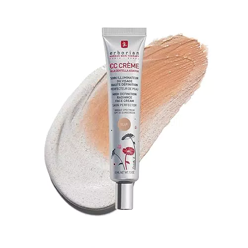 Erborian - CC Crème à la Centella Asiatica - Maquillage et Soin Illuminateur de Teint Haute Définition pour Visage - Protection Solaire SPF 25 - Soin Cosmétique Coréen - Clair 45 ml