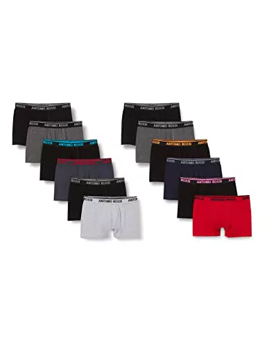 FM London Fitted Boxer Shorty Homme, Noir, M
