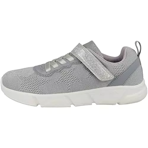Geox Fille J Aril Girl D Sneakers, Silver/Lilac