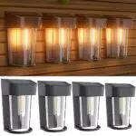 GGISUI Lampe Solaire Exterieur Rétro, LED Lumiere Solaire Exterieur IP65 Etanche Applique Murale Exterieur Solaire Décoration pour Jardin Cour Patio Balcon Clôture