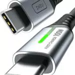 INIU Câble USB C, 2m 100W PD 5A Cable USB C Charge Rapide QC 4.0 Chargeur Type C Nylon Tressé pour iPhone 15 Samsung S23 Ultra iPad Air MacBook Pro Google Pixel 7 Xiaomi Switch PS5 Tablet S8 ECC