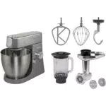 Kenwood Chef Elite Robot pâtissier, argenté Mélangeur + Mixeur + Hachoir 6.7 gris