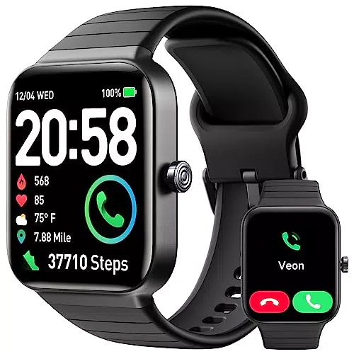 Montre Connectée Homme Appels Bluetooth, 1.8" Montre Connectée 100 Modes Sportifs Etanche IP68 Smartwatch Podometre Cardiofrequencemetre SpO2 Sommeil Alexa Intégré
