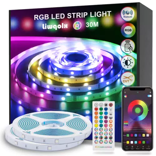Ruban LED 30m, RGB Bande LED Bluetooth Smart App Contrôle