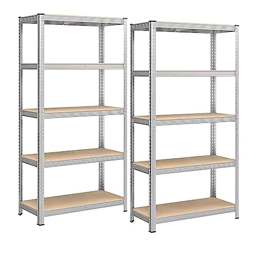 SONGMICS Lot de 2, Étagère de Rangement à 5 Niveaux