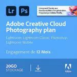 Adobe Creative Cloud Photographie: Photoshop + Lightroom | Abonnement 1 an | PC/Mac | Téléchargement