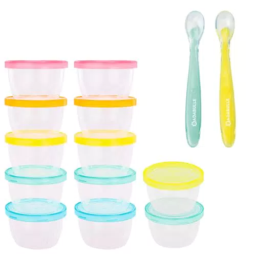 Badabulle Lot de 12 badabowls, Boîtes de conservation gradués 250ml 100% hermétiques